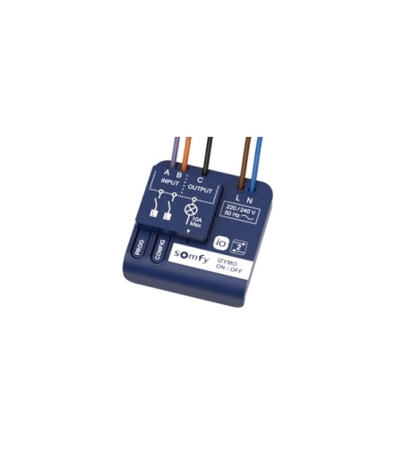 Receptor Somfy IZYMO io, Control lumina ON / OFF, Compatibil cu Unitate de comanda Tahoma