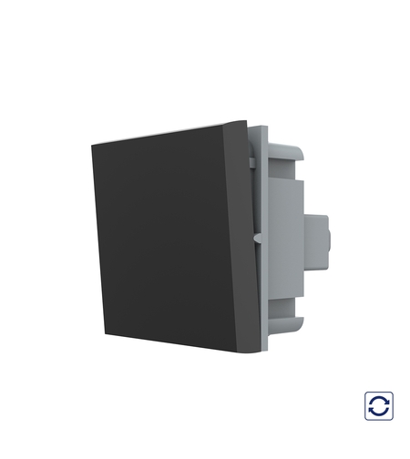 Modul Intrerupator Simplu Mecanic, 2 Module cu Reset (Revenire) LIVOLO - Serie Noua, negru