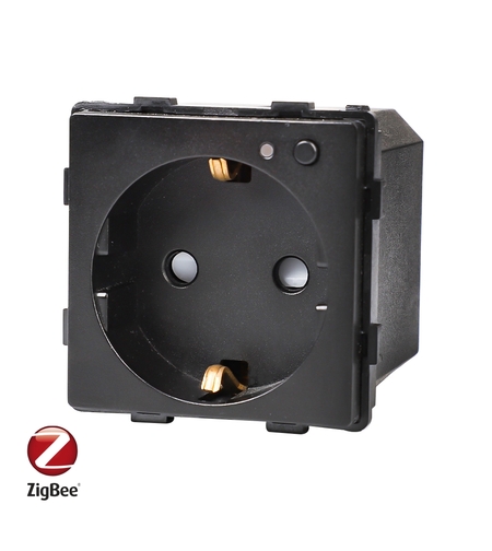 Modul Priza Inteligenta cu Protocol Zigbee Fara Rama Din Sticla LUXION, negru