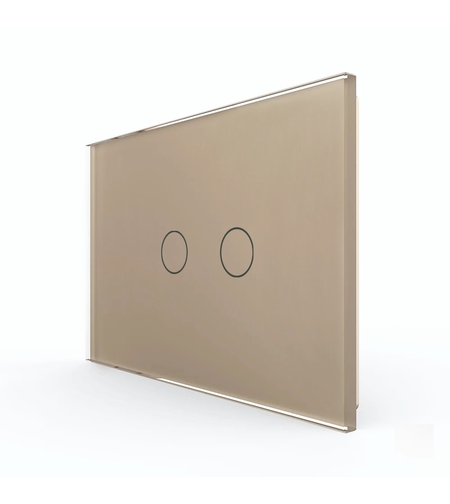 Intrerupator Dublu cu Touch LIVOLO din Sticla – Standard Italian, auriu