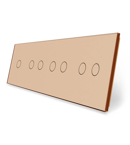 Panou intrerupator simplu + dublu + dublu + dublu cu touch LIVOLO din sticla, auriu
