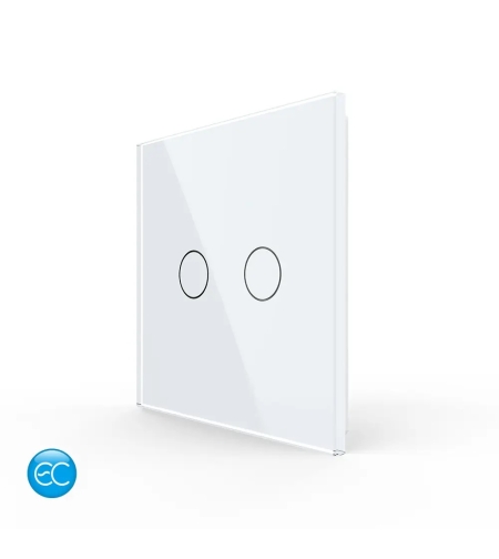 Telecomanda EC Tip Panou Dublu cu Touch LIVOLO din Sticla Securizata, alb