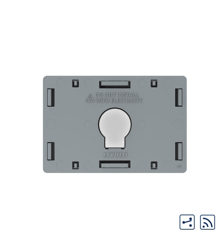 Modul intrerupator simplu cap scara / cruce wireless cu touch Livolo, standard Italian