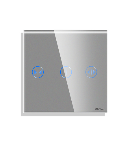 Panou Intrerupator Jaluzele cu Touch Mini din Sticla LUXION, gri