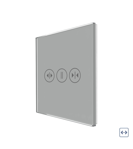 Panou Intrerupator Draperii cu Touch Din Sticla LUXION, gri