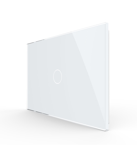 Panou intrerupator simplu cu touch Livolo din sticla, standard Italian - Serie noua, alb