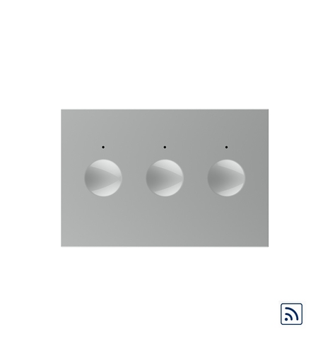 Modul intrerupator triplu wireless cu touch Livolo standard Italian, Serie noua, gri
