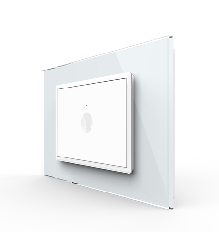 Intrerupator simplu cu touch Livolo cu rama din sticla, standard Italian - Serie noua, alb