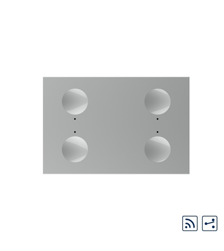 Modul intrerupator cvadruplu cap scara / cap cruce wireless cu touch Livolo standard Italian, Serie noua, gri