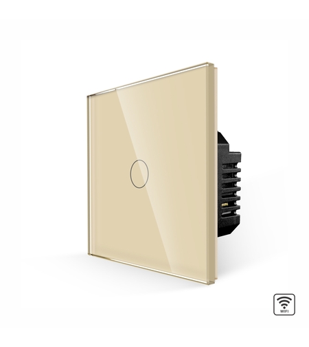 Intrerupator Simplu Wi-Fi cu Touch din Sticla LUXION, auriu