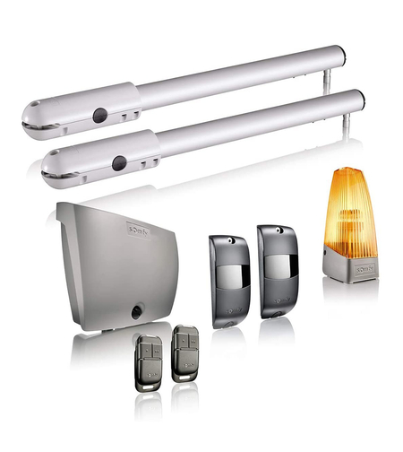 Kit automatizare poarta batanta Somfy SGS Essential, Include lampa de semnalizare, motor, fotocelule si telecomenzi