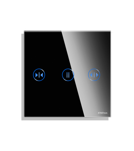 Panou Intrerupator Jaluzele cu Touch Mini din Sticla LUXION, negru