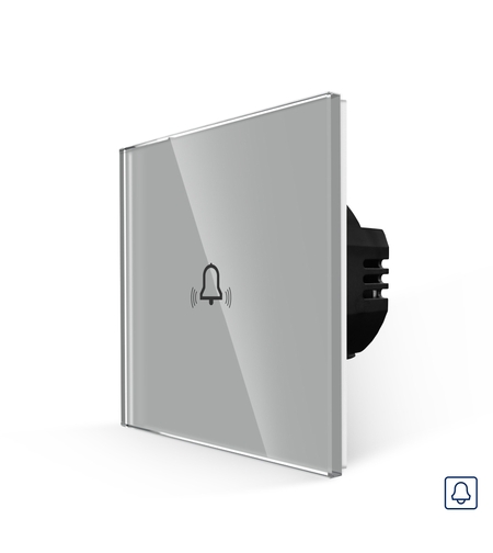 Buton Sonerie cu Touch, cu Revenire, din Sticla LUXION, gri