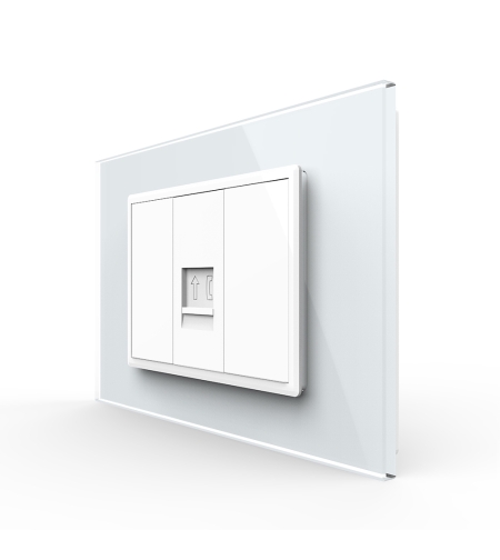 Priza Telefon LIVOLO cu Rama din Sticla, alb