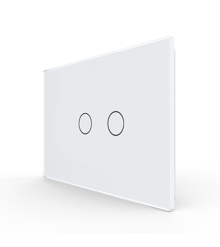 Panou Intrerupator Dublu cu Touch LIVOLO Din Sticla, Standard Italian, alb