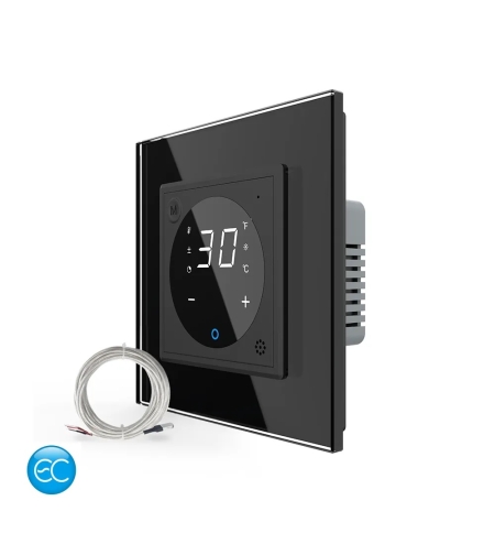 Termostat LIVOLO pentru sisteme de incalzire electrice, protocol ZigBee EC, negru