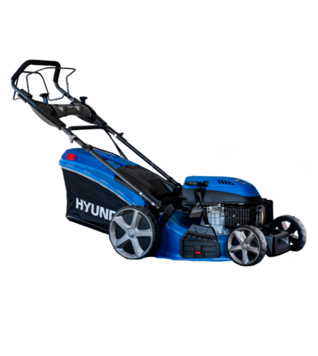 Masina de tuns gazonul cu motor pe benzina Hyundai HY-LM5301 GT, latime de taiere 53 cm, cos colector de 65 litri, autopropulsie, functie de mulcire