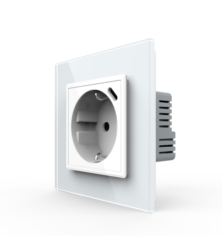 Priza Schuko + USB-C LIVOLO, Standard German - Serie Noua, alb