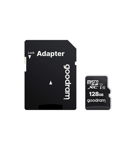 Card de memorie MicroSDXC + Adaptor SD, GOODRAM M1AA-1280R12, 128 GB, Memorie interna USH-I