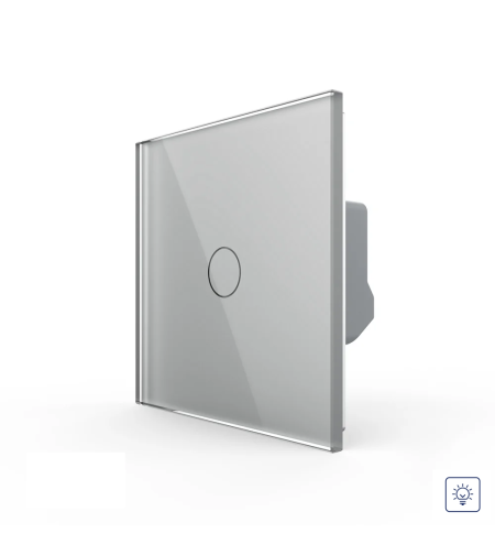Intrerupator Simplu cu Variator LIVOLO cu Touch Din Sticla – Serie Noua, gri