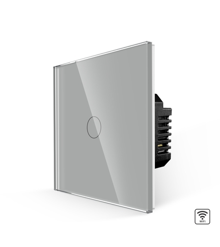 Intrerupator Simplu Wi-Fi cu Touch din Sticla LUXION, gri