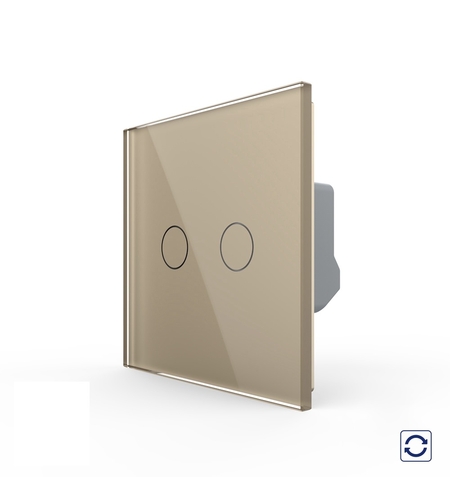 Intrerupator Dublu cu Reset si Contact Uscat LIVOLO - Serie Noua, auriu