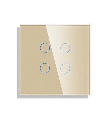Panou Intrerupator Cvadruplu cu Touch Din Sticla LUXION, auriu