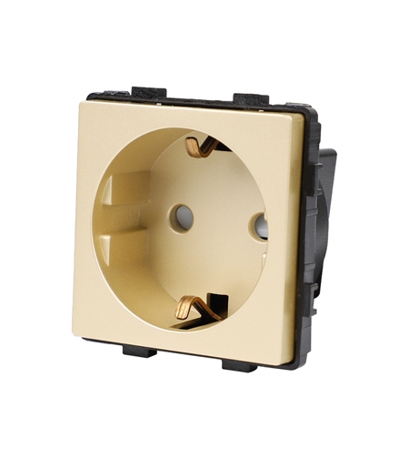 Modul Priza Simpla Fara Rama Din Sticla LUXION, auriu