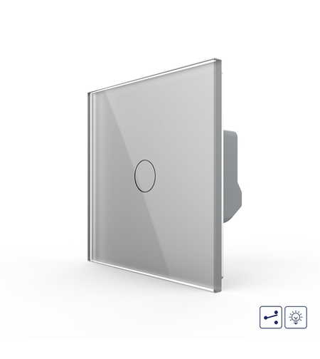 Intrerupator Simplu Cap Scara, Dimmer cu Touch LIVOLO - Serie Noua, gri