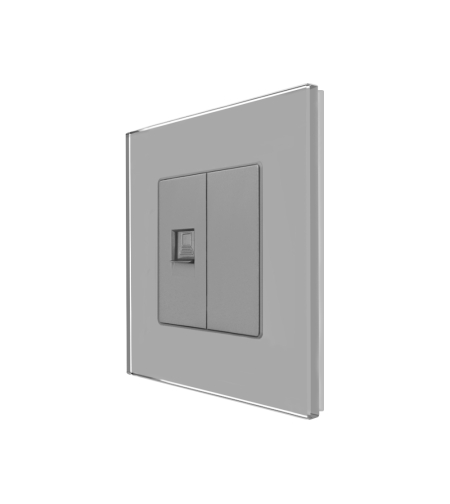 Priza Internet cu Rama din Sticla LUXION, gri