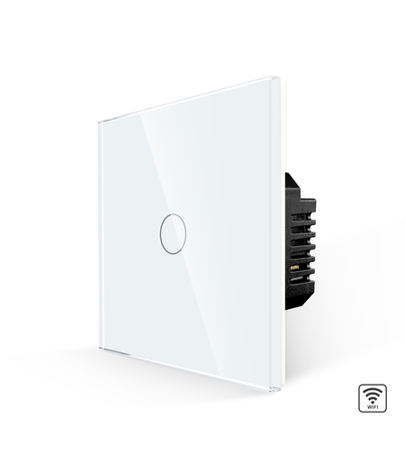 Intrerupator Simplu Wi-Fi cu Touch din Sticla LUXION, alb