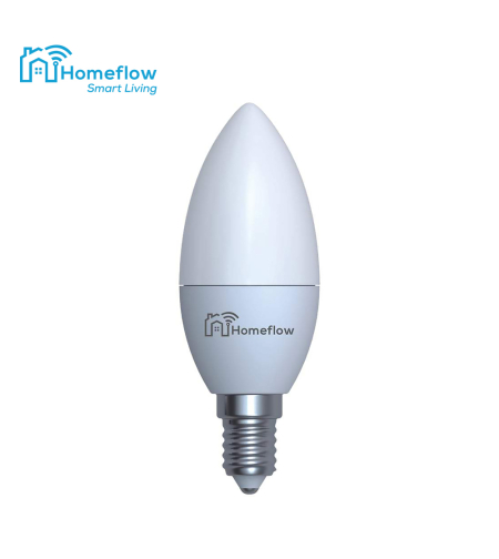 Bec inteligent LED Wireless Homeflow B-5003, E14, 5W, 400lm, dimabil, lumina calda/ rece, Control de pe telefonul mobil