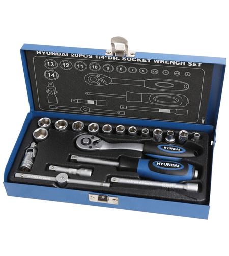 Trusa 20 chei tubulare 1/4 4-14 mm Hyundai HY-59671