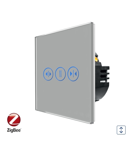 Intrerupator Rulouri cu Touch din Sticla LUXION, Protocol Zigbee Tuya, gri