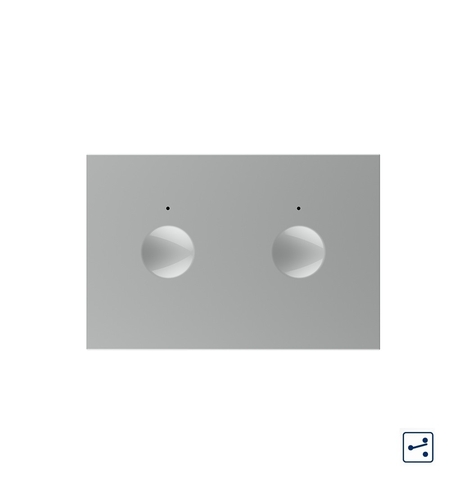 Modul intrerupator dublu cap scara / cap cruce cu touch Livolo standard Italian, Serie noua, gri