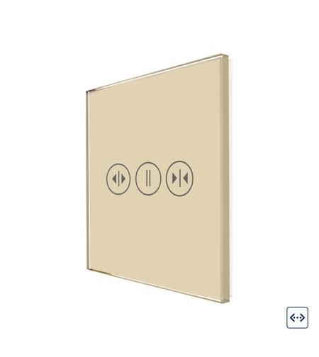 Panou Intrerupator Draperii cu Touch Din Sticla LUXION, auriu