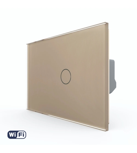 Intrerupator Simplu Wi-Fi cu Touch LIVOLO din Sticla, Standard Italian – Serie Noua, auriu