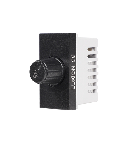 Modul Comutator Pentru Ventilator 1M LUXION, Standard Italian, negru