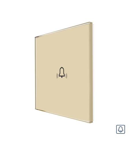 Panou Buton Sonerie cu Touch Din Sticla LUXION, auriu