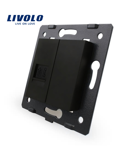 Priza telefon Livolo, negru