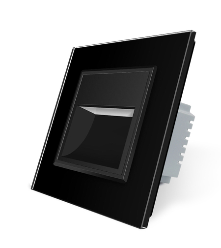 Lampa de veghe LED Livolo cu rama din sticla, negru