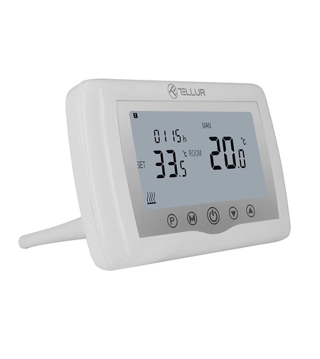 Termostat inteligent pentru centrala pe gaz Tellur, Wi-Fi, LCD 3.7 inch, Control aplicatie