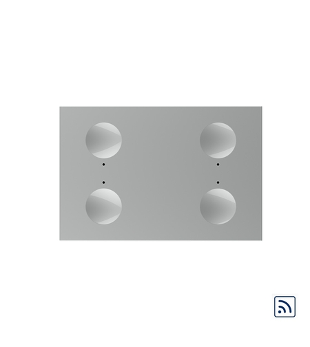Modul intrerupator cvadruplu wireless cu touch Livolo standard Italian, Serie noua, gri