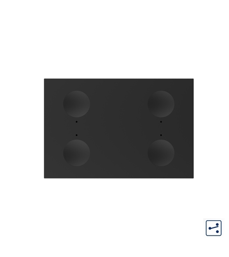 Modul intrerupator cvadruplu cap scara / cap cruce cu touch Livolo standard Italian, Serie noua, negru