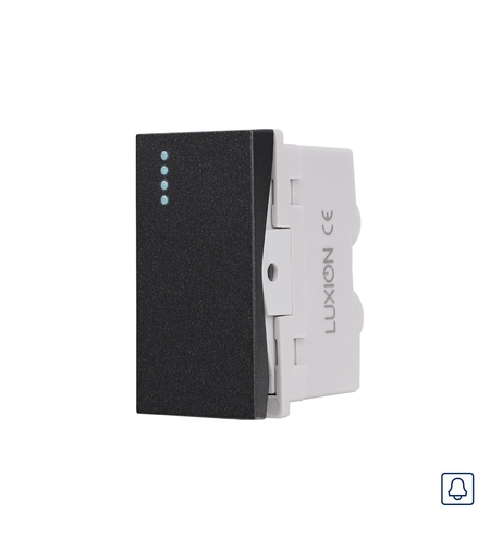 Modul Buton Revenire Mecanic (Sonerie) 1M LUXION, Standard Italian, negru
