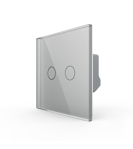 Intrerupator Dublu LIVOLO cu Touch din Sticla Securizata - Serie Noua, gri