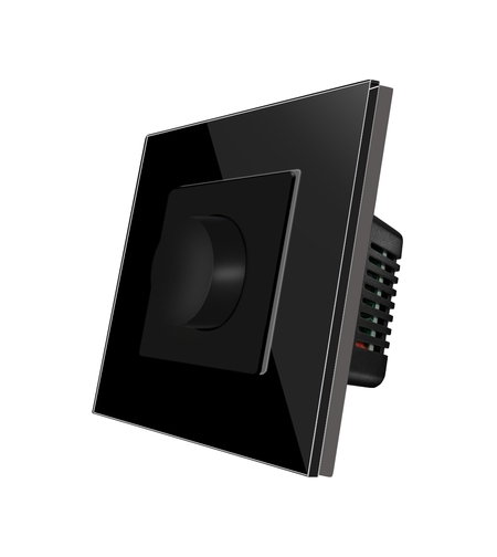 Intrerupator cu Variator Mecanic LUXION cu Rama din Sticla, negru