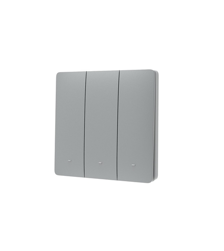 Telecomanda Tripla Tip Comutator, Auto-Alimentata LUXION, gri