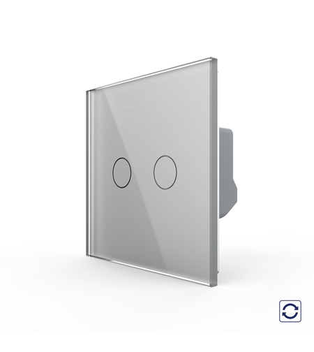 Intrerupator Dublu cu Revenire, Contact Uscat cu Touch LIVOLO - Serie Noua, gri