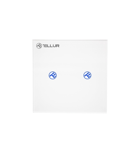 Intrerupator Dublu Wi-Fi cu Touch din Sticla Tellur, SS2N, 2 Porturi